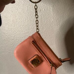 Dooney & Bourke Coral Leather Keychain Wallet